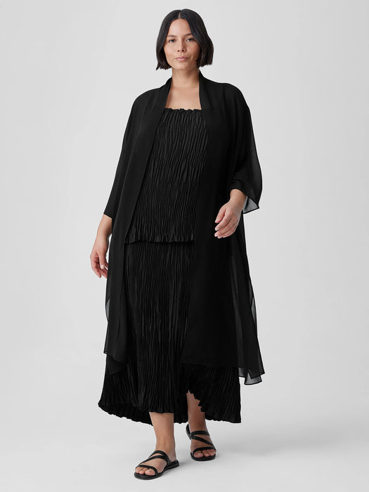 Sheer Silk Georgette High Collar Jacket