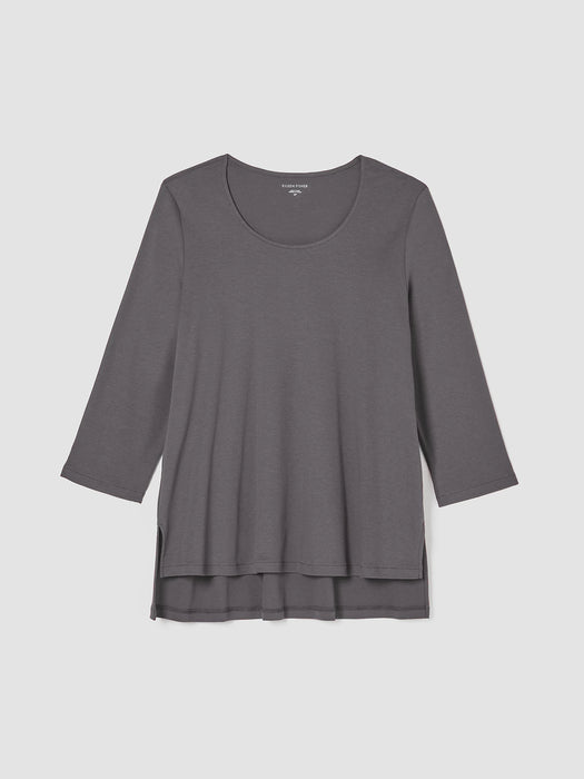 Cozy Organic Cotton Interlock U-Neck Top