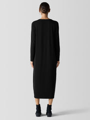 Stretch Jersey Knit Round Neck Dress