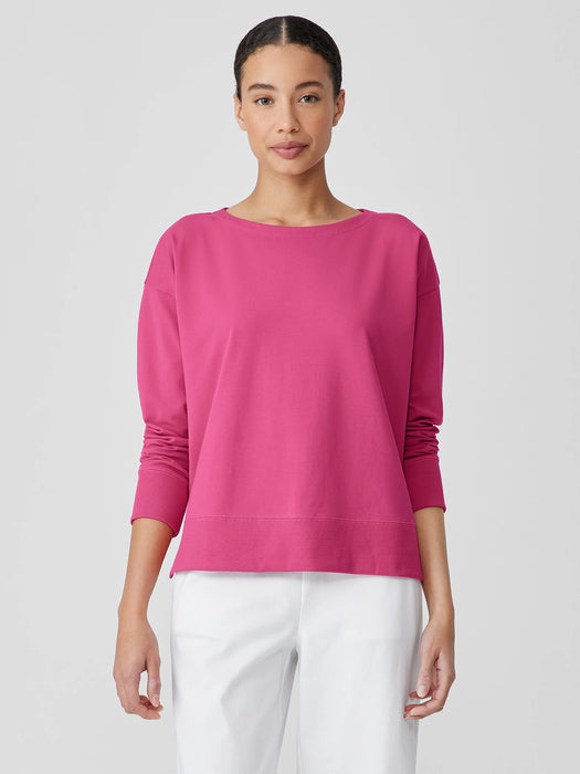 Pima Cotton Stretch Jersey Bateau Neck Top