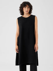 Lightweight Boiled Wool Bateau Neck Long Top&nbsp;in Regenerative Wool