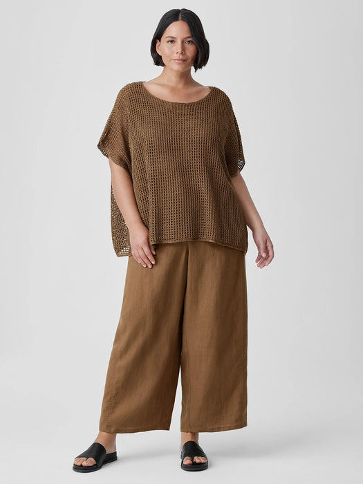 Organic Linen D&eacute;lav&eacute; Bateau Neck Top
