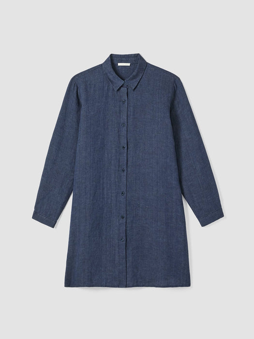 Washed Organic Linen D&eacute;lav&eacute; Long Shirt