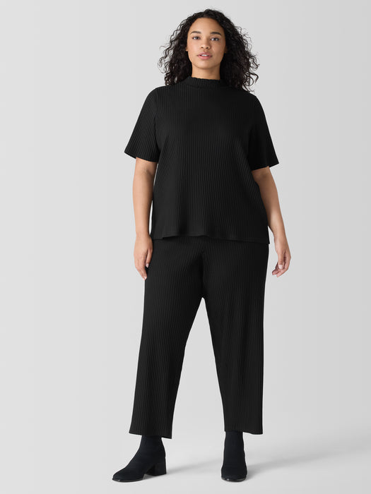 Textured Stretch Rib&nbsp;Wide-Leg Pant