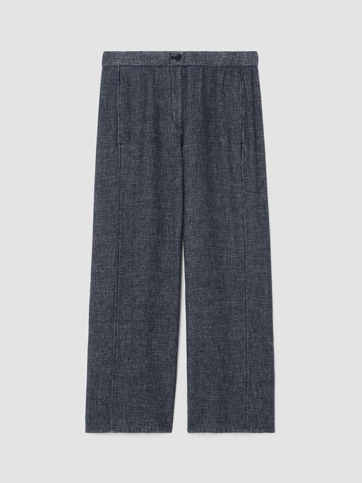 Tweedy Hemp Cotton Wide-Leg Pant