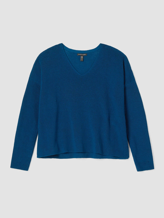 Peruvian Organic Cotton Crepe V-Neck Top
