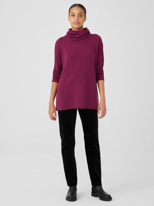 Cotton and Recycled Cashmere Turtleneck Long Top