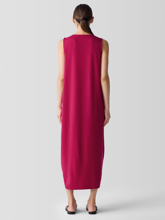 Stretch Jersey Knit Round Neck Dress