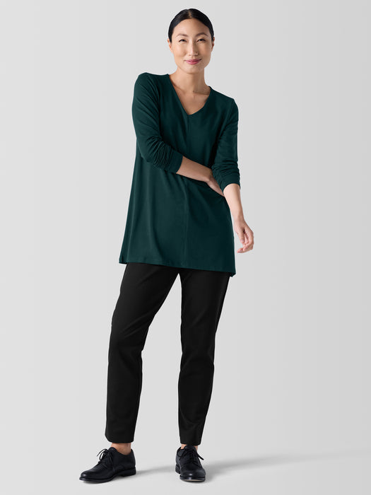 Fine Jersey V-Neck Long Top