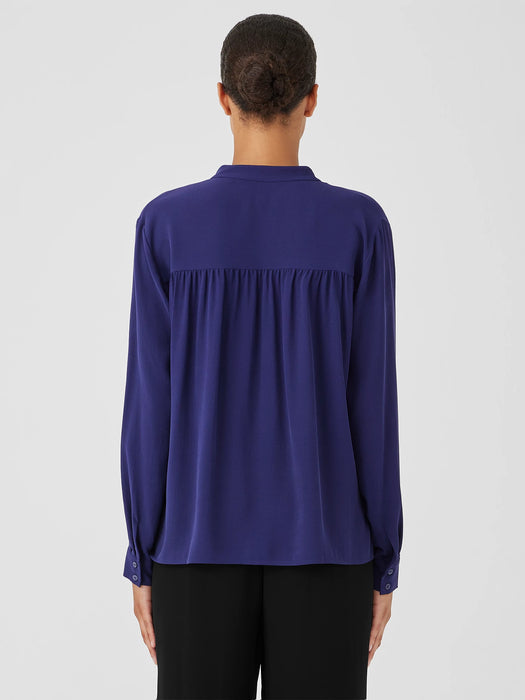 Silk Georgette Crepe Shirred-Back&nbsp;Shirt