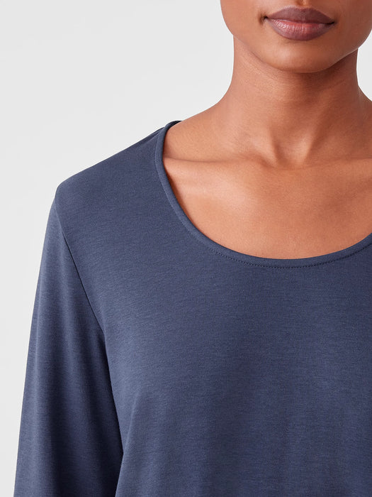 Cozy Organic Cotton Interlock U-Neck Top