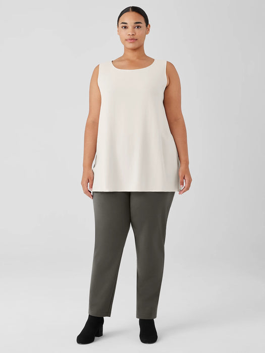 Silk Georgette Crepe&nbsp;Ballet Neck Long Tank