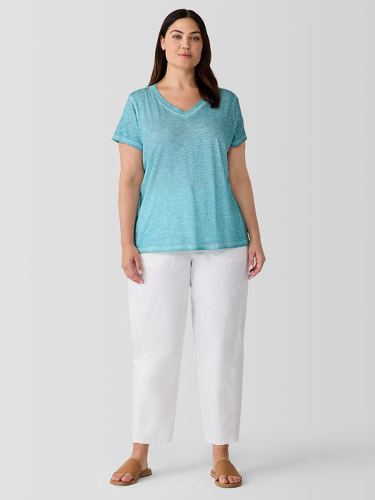 Organic Cotton Hazy Slub V-Neck Tee