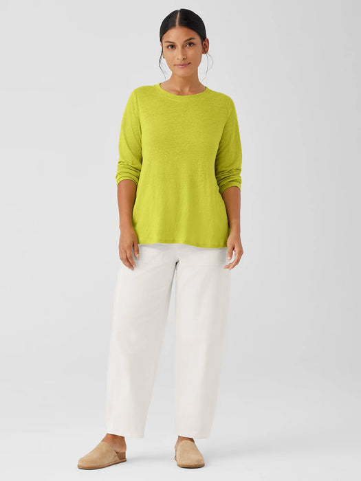 Organic Linen Jersey Crew Neck Top