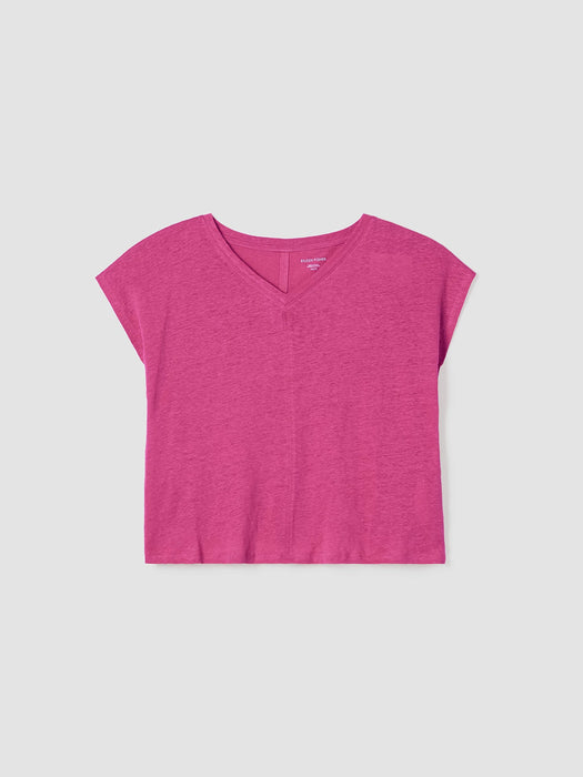 Organic Linen Jersey V-Neck Tee