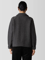 Lightweight Boiled Wool Motorcycle Jacket in Regenerative Wool