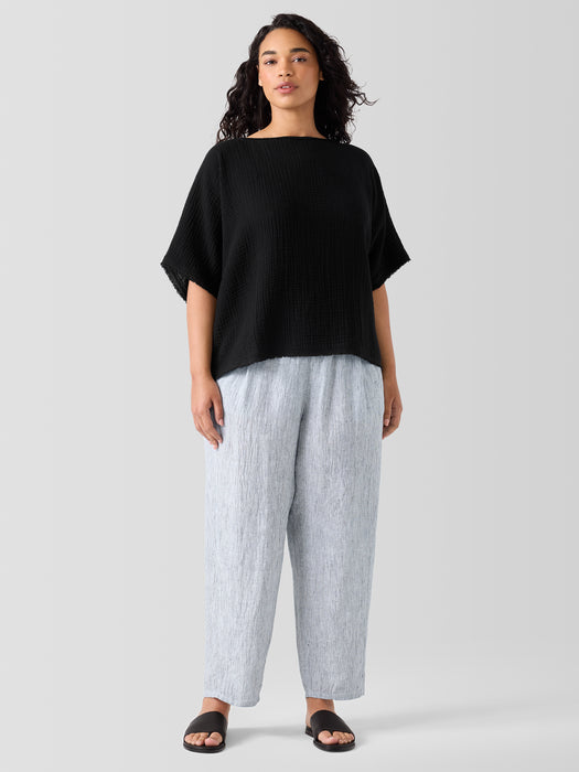 Organic Cotton Lofty Gauze Bateau Neck Top