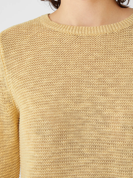 Organic Linen Cotton Slub Crew Neck Top