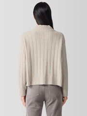 Cotton Fluff Rib Turtleneck Top