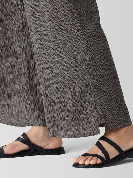 Woven Pliss&eacute; Wide-Leg Pant