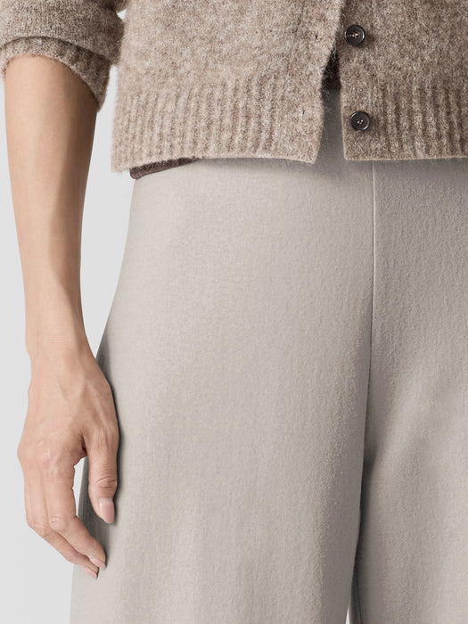 Felted Wool Jersey&nbsp;Wide-Leg Long Pant in Regenerative Wool