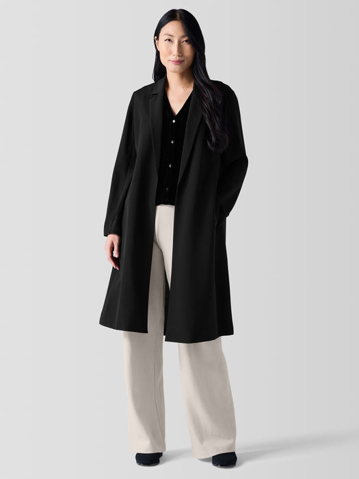 Silk Double Crepe Long Blazer