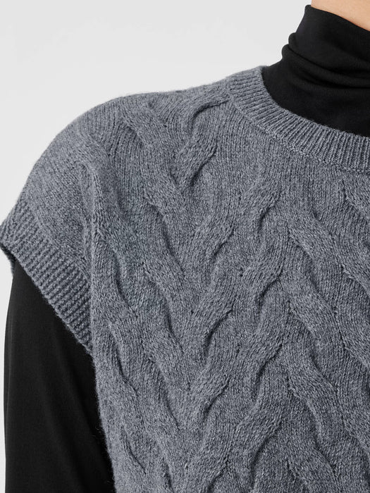 Cotton and Recycled Cashmere Square&nbsp;Top
