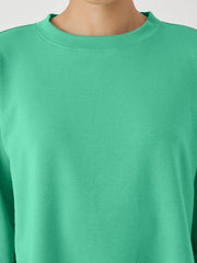 Cozy Brushed Terry Hug Crew Neck Top