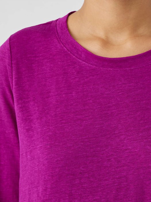 Organic Linen Jersey Crew Neck Top