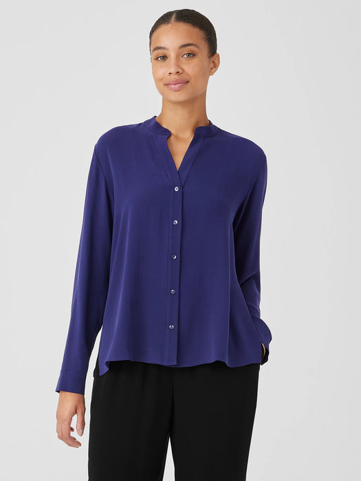 Silk Georgette Crepe Shirred-Back&nbsp;Shirt
