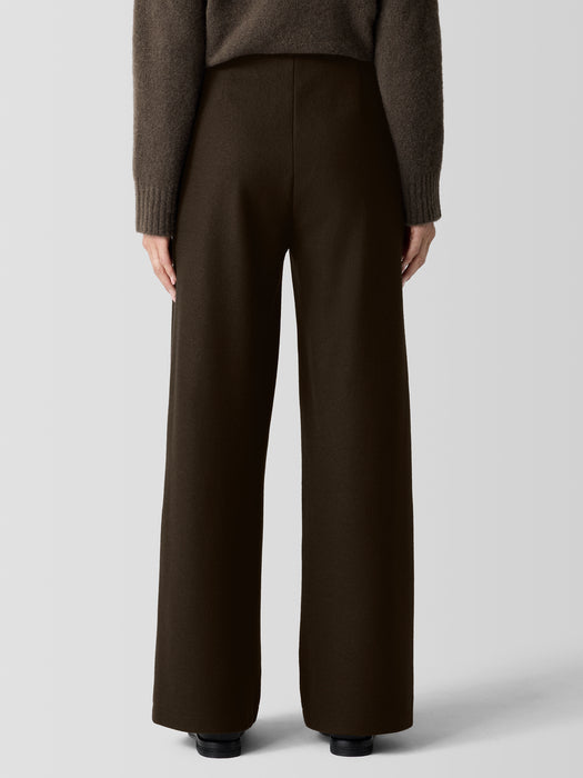 Felted Wool Jersey&nbsp;Wide-Leg Long Pant in Regenerative Wool