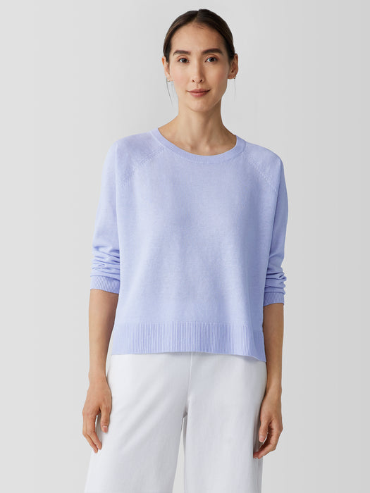 Organic Linen Cotton Raglan-Sleeve Top