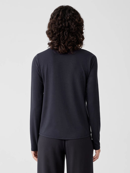 Fine Jersey Scrunch Neck Top