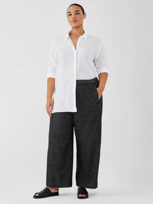 Tweedy Hemp Cotton Wide-Leg Pant
