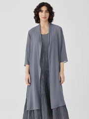 Sheer Silk Georgette High Collar Jacket