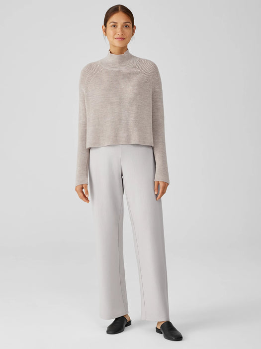 Merino Cropped Turtleneck Top in Regenerative Wool