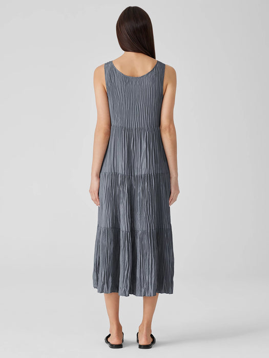 Crushed Silk Tiered Dress